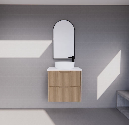 600-1800*450*550mm Bali American Oak MR Melamined Board Panel With PVC Coating Fluted Wall Hung Vanity - HD reno