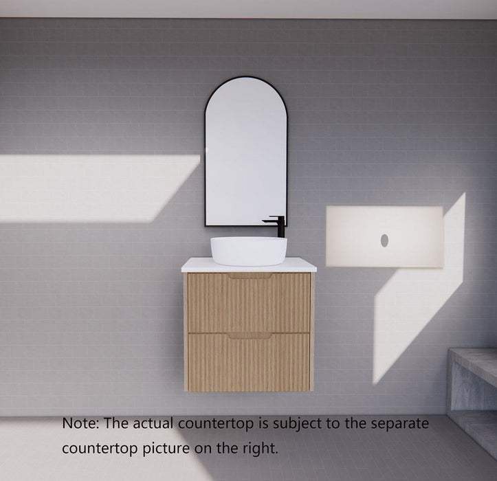 600-1800*450*550mm Bali American Oak MR Melamined Board Panel With PVC Coating Fluted Wall Hung Vanity - HD reno