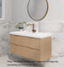 600-1800*450*550mm Bali American Oak MR Melamined Board Panel With PVC Coating Fluted Wall Hung Vanity - HD reno