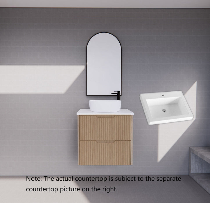 600-1800*450*550mm Bali American Oak MR Melamined Board Panel With PVC Coating Fluted Wall Hung Vanity - HD reno