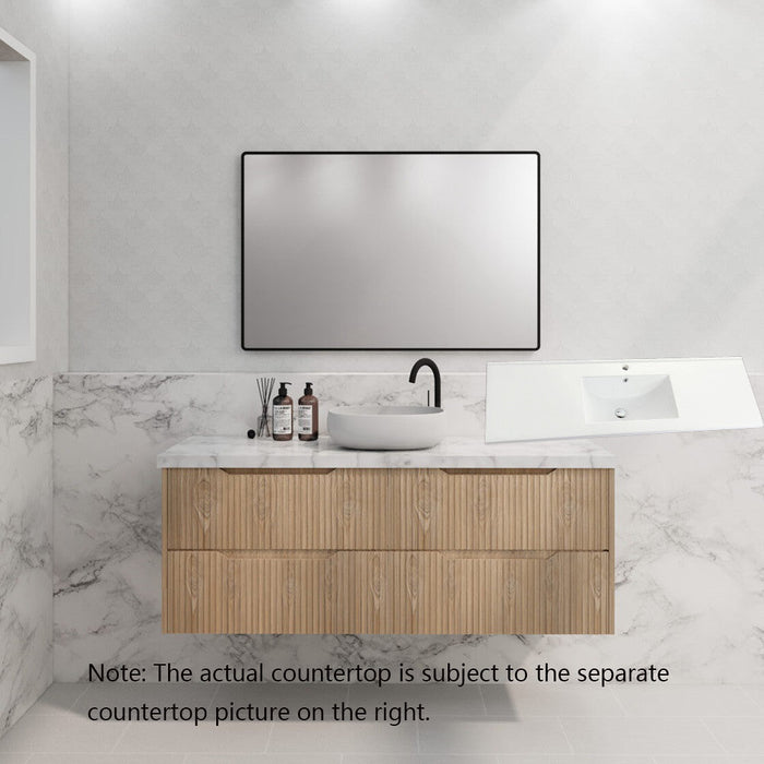 600-1800*450*550mm Bali American Oak MR Melamined Board Panel With PVC Coating Fluted Wall Hung Vanity