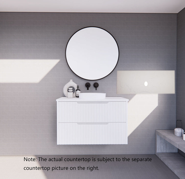 600-1800*450*550mm ABS Bali Matt White MR Melamined Board Panel With PVC Coating Fluted Wall Hung Vanity