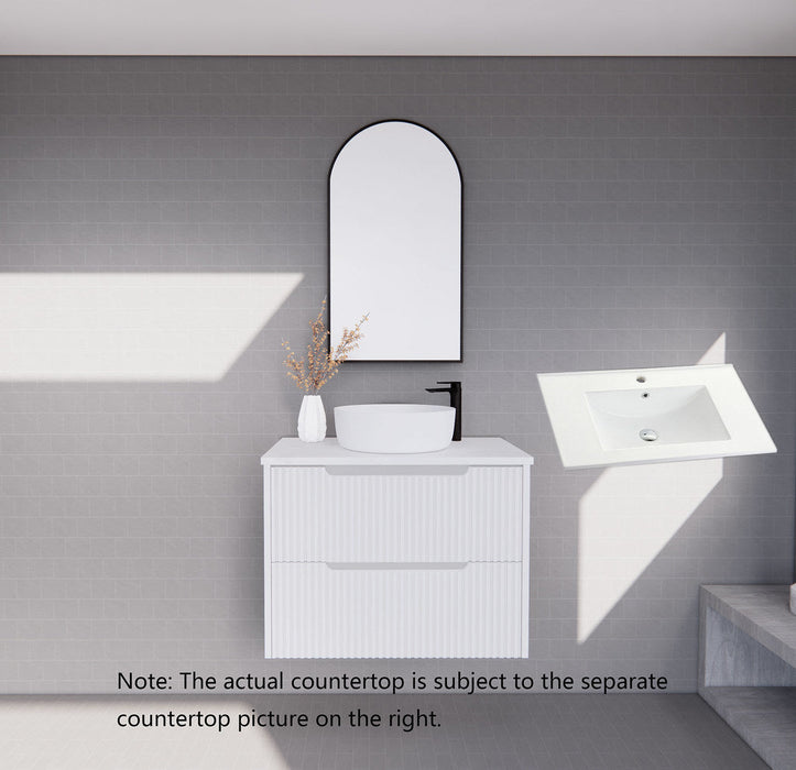 600-1800*450*550mm ABS Bali Matt White MR Melamined Board Panel With PVC Coating Fluted Wall Hung Vanity