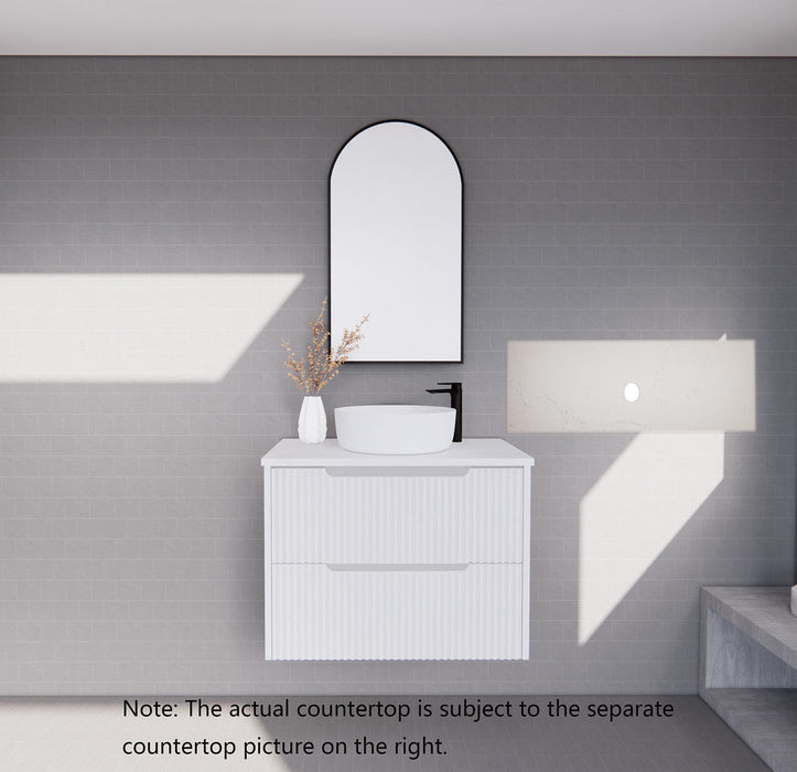 600-1800*450*550mm ABS Bali Matt White MR Melamined Board Panel With PVC Coating Fluted Wall Hung Vanity