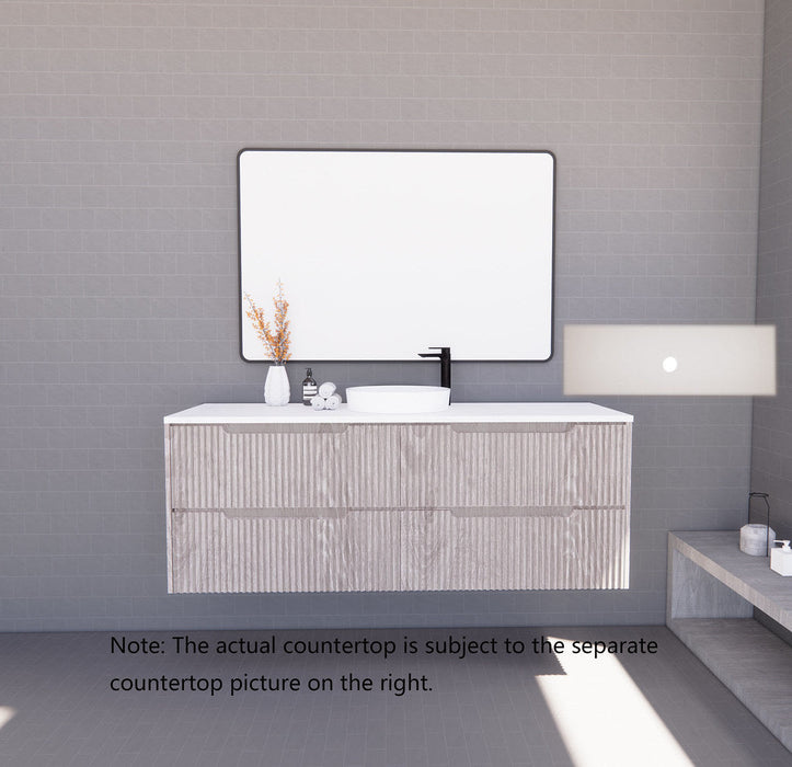 600-1800*450*550mm ABS Bali White Oak MR Melamined Board Panel With PVC Coating Fluted Wall Hung Vanity