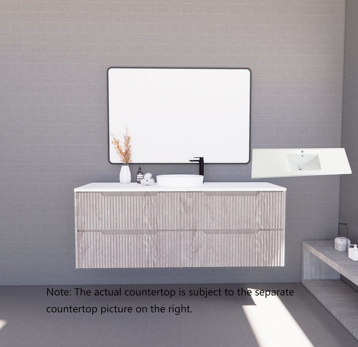 600-1800*450*550mm ABS Bali White Oak MR Melamined Board Panel With PVC Coating Fluted Wall Hung Vanity