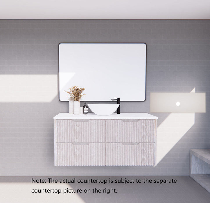 600-1800*450*550mm ABS Bali White Oak MR Melamined Board Panel With PVC Coating Fluted Wall Hung Vanity