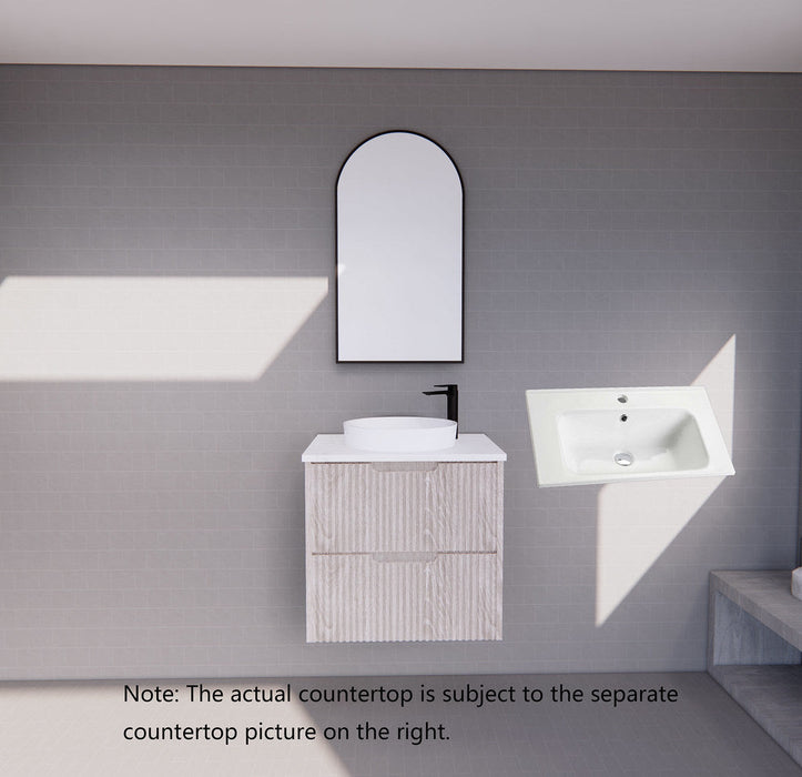 600-1800*450*550mm ABS Bali White Oak MR Melamined Board Panel With PVC Coating Fluted Wall Hung Vanity