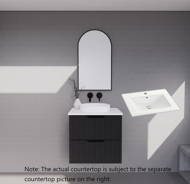 600-1800*450*550mm ABS Bali Matt Black MR Melamined Board Panel With PVC Coating Fluted Wall Hung Vanity