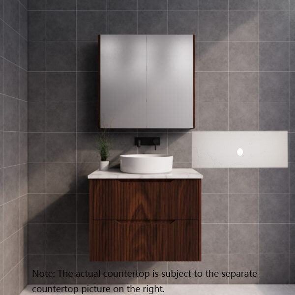 600-1800*450*550mm ABS Bali Brown Oak MR Melamined Board Panel With PVC Coating Fluted Wall Hung Vanity - HD reno