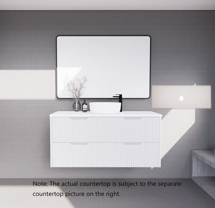 600-1800*450*550mm ABS Bali Matt White MR Melamined Board Panel With PVC Coating Fluted Wall Hung Vanity