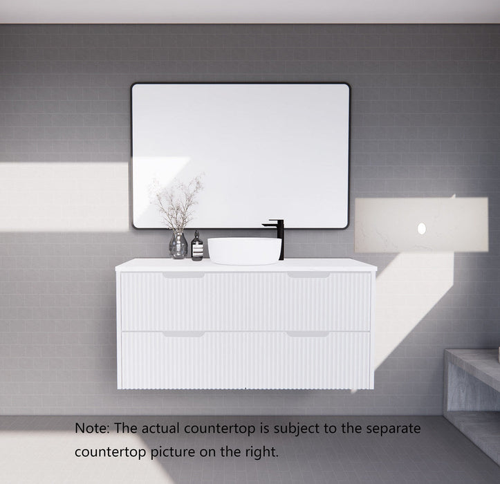 600-1800*450*550mm ABS Bali Matt White MR Melamined Board Panel With PVC Coating Fluted Wall Hung Vanity - HD reno