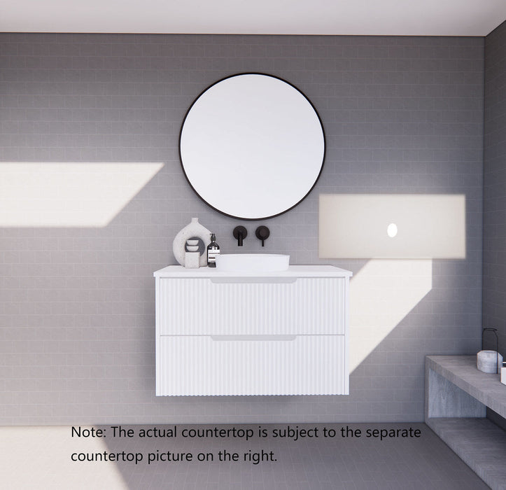 600-1800*450*550mm ABS Bali Matt White MR Melamined Board Panel With PVC Coating Fluted Wall Hung Vanity