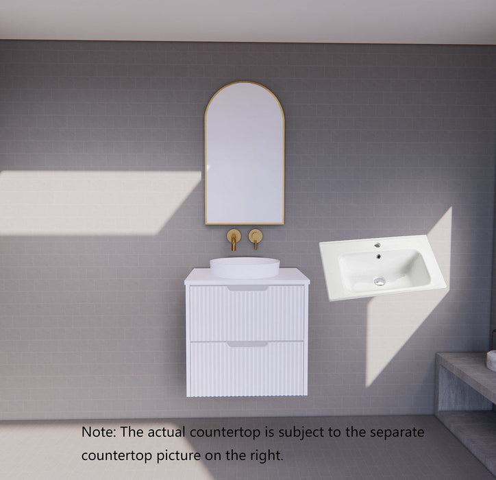 600-1800*450*550mm ABS Bali Matt White MR Melamined Board Panel With PVC Coating Fluted Wall Hung Vanity
