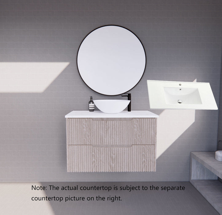 600-1800*450*550mm ABS Bali White Oak MR Melamined Board Panel With PVC Coating Fluted Wall Hung Vanity