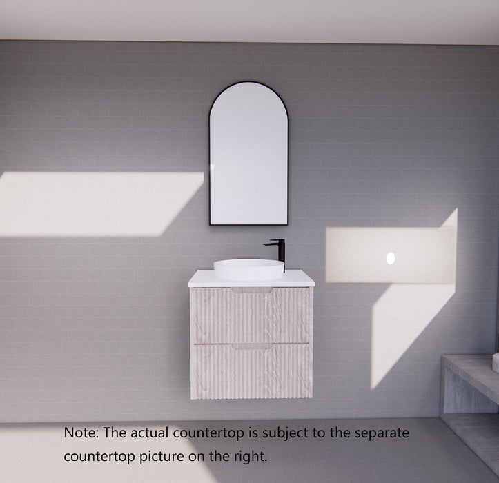 600-1800*450*550mm ABS Bali White Oak MR Melamined Board Panel With PVC Coating Fluted Wall Hung Vanity