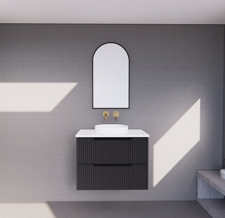600-1800*450*550mm ABS Bali Matt Black MR Melamined Board Panel With PVC Coating Fluted Wall Hung Vanity - HD reno