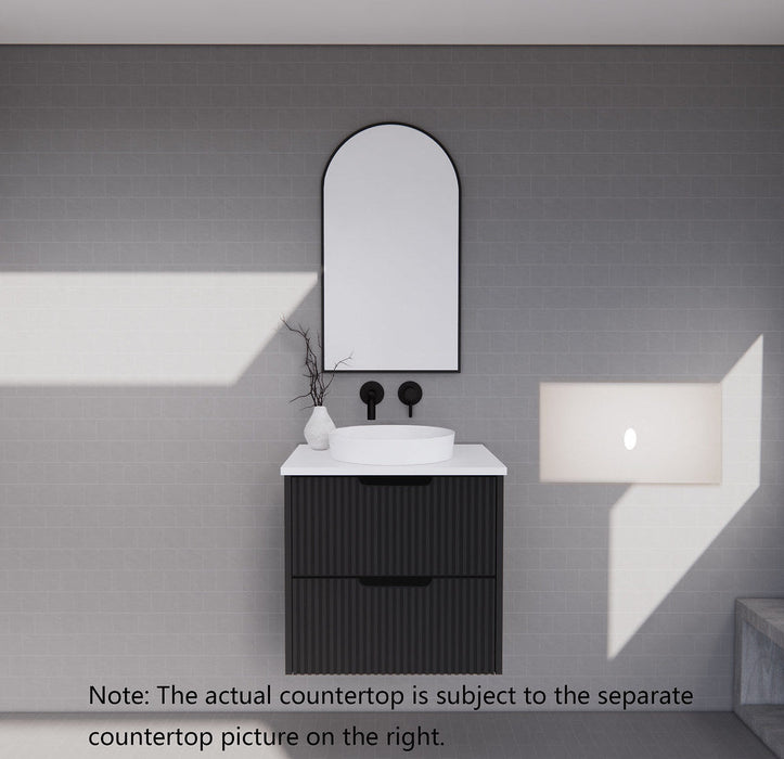 600-1800*450*550mm ABS Bali Matt Black MR Melamined Board Panel With PVC Coating Fluted Wall Hung Vanity - HD reno