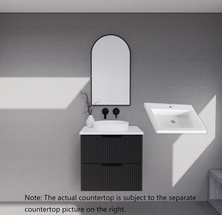 600-1800*450*550mm ABS Bali Matt Black MR Melamined Board Panel With PVC Coating Fluted Wall Hung Vanity