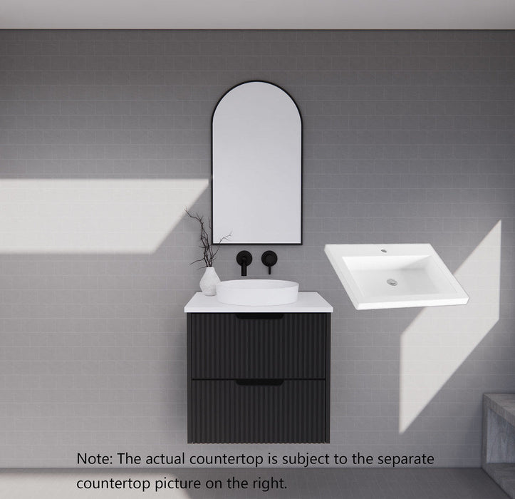 600-1800*450*550mm ABS Bali Matt Black MR Melamined Board Panel With PVC Coating Fluted Wall Hung Vanity