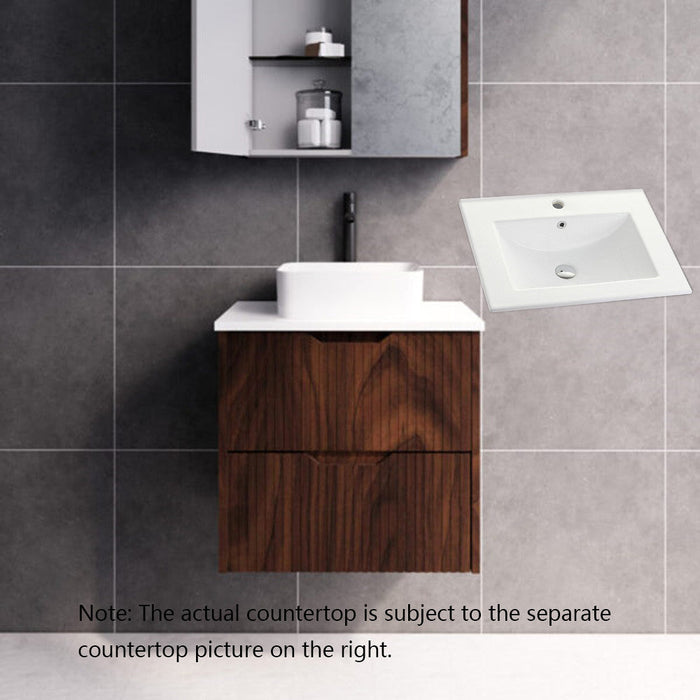 600-1800*450*550mm ABS Bali Brown Oak MR Melamined Board Panel With PVC Coating Fluted Wall Hung Vanity
