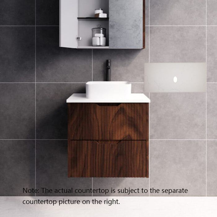 600-1800*450*550mm ABS Bali Brown Oak MR Melamined Board Panel With PVC Coating Fluted Wall Hung Vanity
