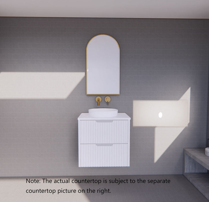 600-1800*450*550mm ABS Bali Matt White MR Melamined Board Panel With PVC Coating Fluted Wall Hung Vanity - HD reno