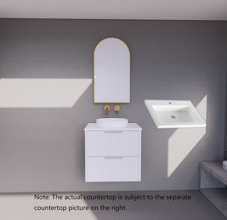 600-1800*450*550mm ABS Bali Matt White MR Melamined Board Panel With PVC Coating Fluted Wall Hung Vanity