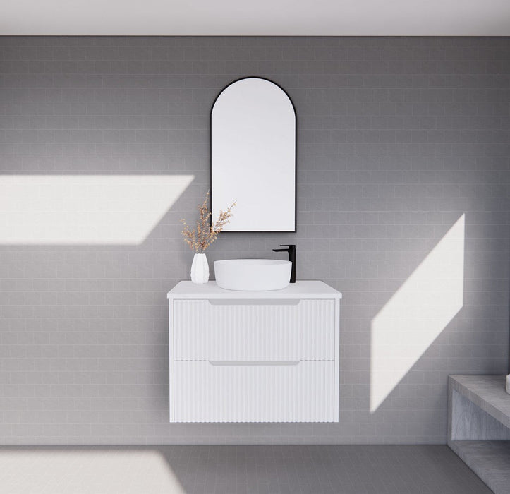 600-1800*450*550mm ABS Bali Matt White MR Melamined Board Panel With PVC Coating Fluted Wall Hung Vanity