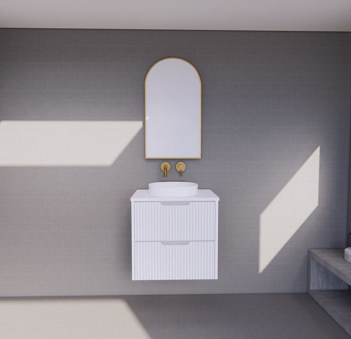 600-1800*450*550mm ABS Bali Matt White MR Melamined Board Panel With PVC Coating Fluted Wall Hung Vanity