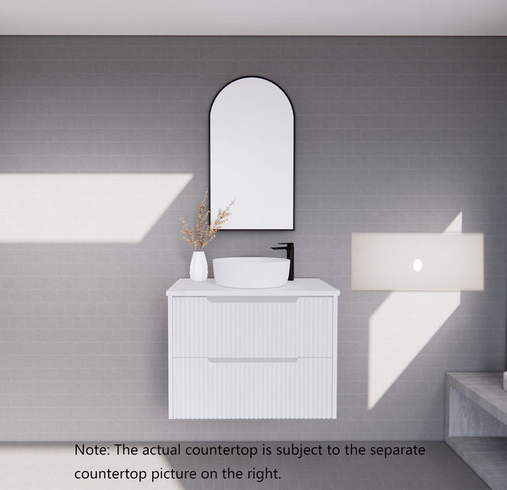 600-1800*450*550mm ABS Bali Matt White MR Melamined Board Panel With PVC Coating Fluted Wall Hung Vanity - HD reno