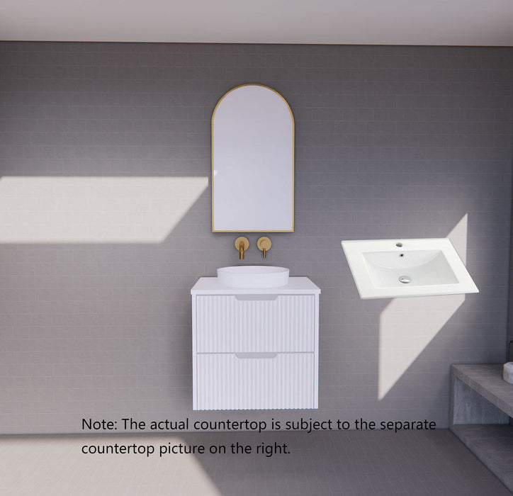 600-1800*450*550mm ABS Bali Matt White MR Melamined Board Panel With PVC Coating Fluted Wall Hung Vanity - HD reno