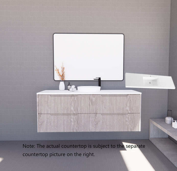 600-1800*450*550mm ABS Bali White Oak MR Melamined Board Panel With PVC Coating Fluted Wall Hung Vanity