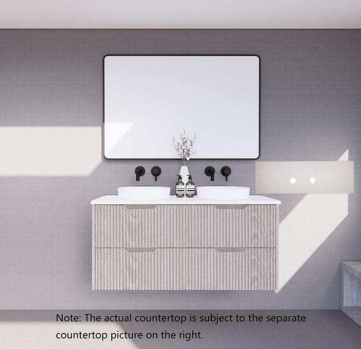 600-1800*450*550mm ABS Bali White Oak MR Melamined Board Panel With PVC Coating Fluted Wall Hung Vanity