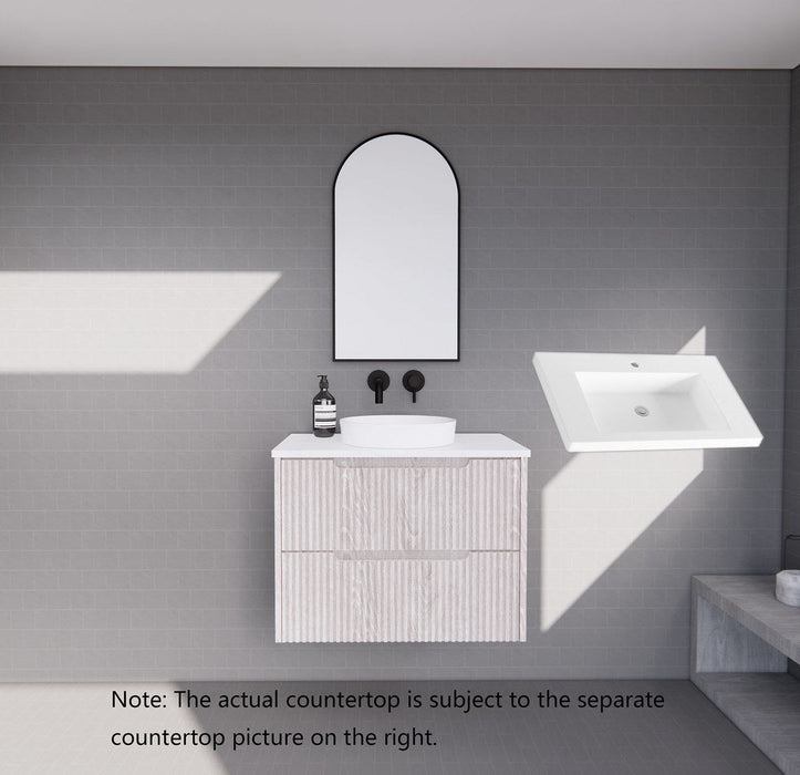 600-1800*450*550mm ABS Bali White Oak MR Melamined Board Panel With PVC Coating Fluted Wall Hung Vanity