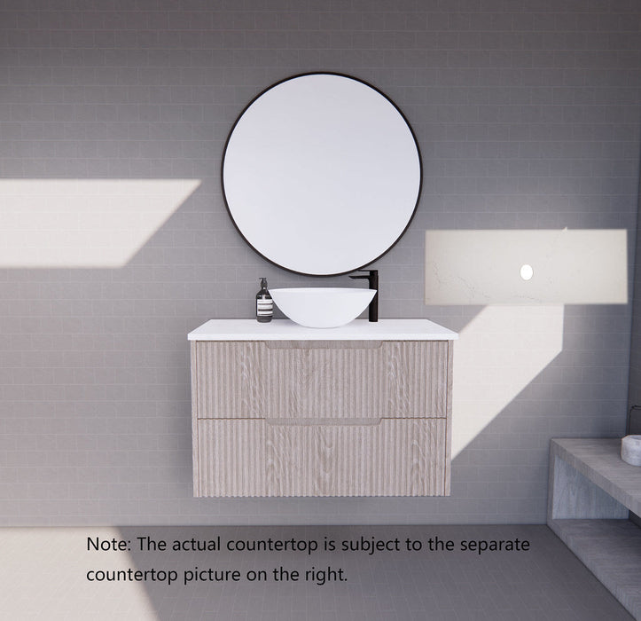600-1800*450*550mm ABS Bali White Oak MR Melamined Board Panel With PVC Coating Fluted Wall Hung Vanity