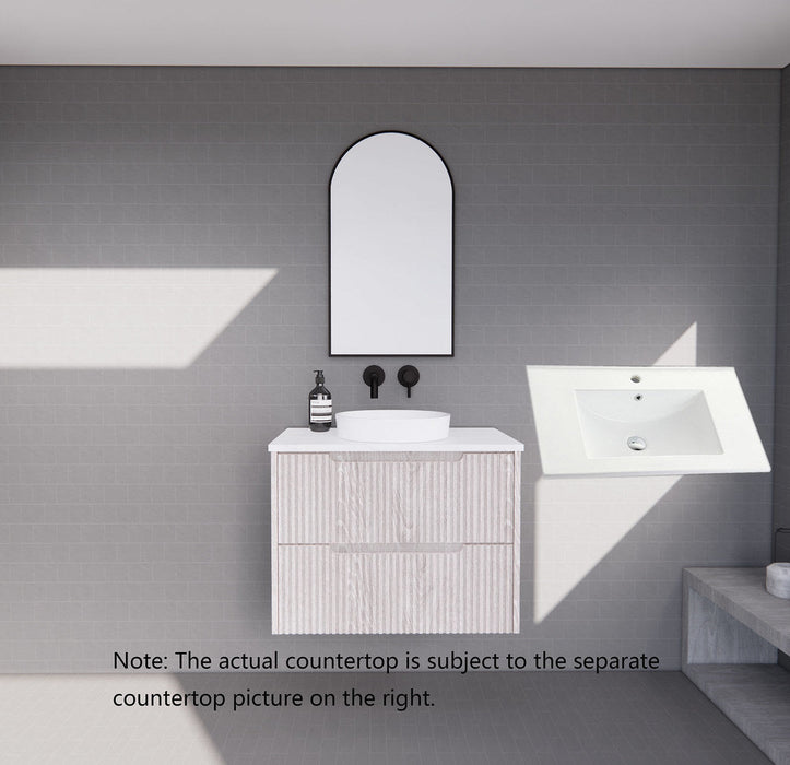 600-1800*450*550mm ABS Bali White Oak MR Melamined Board Panel With PVC Coating Fluted Wall Hung Vanity
