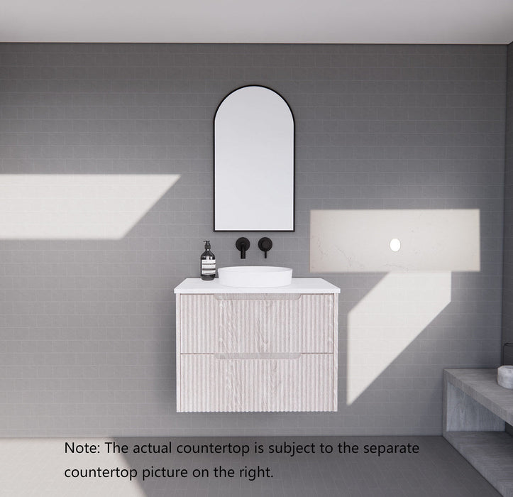 600-1800*450*550mm ABS Bali White Oak MR Melamined Board Panel With PVC Coating Fluted Wall Hung Vanity - HD reno