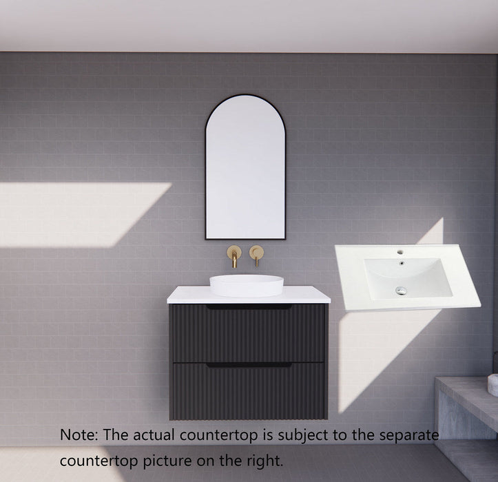 600-1800*450*550mm ABS Bali Matt Black MR Melamined Board Panel With PVC Coating Fluted Wall Hung Vanity