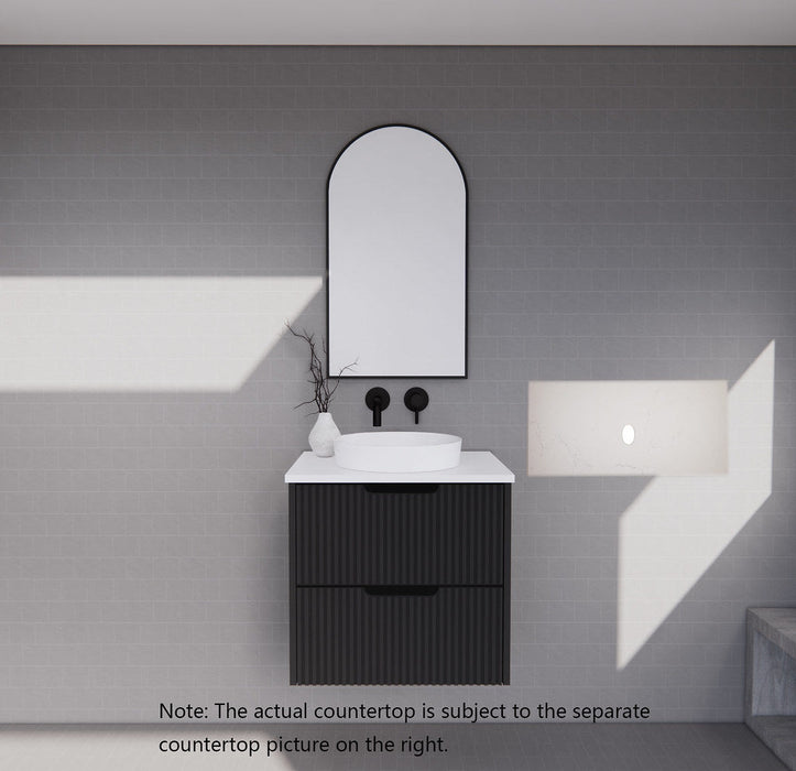 600-1800*450*550mm ABS Bali Matt Black MR Melamined Board Panel With PVC Coating Fluted Wall Hung Vanity