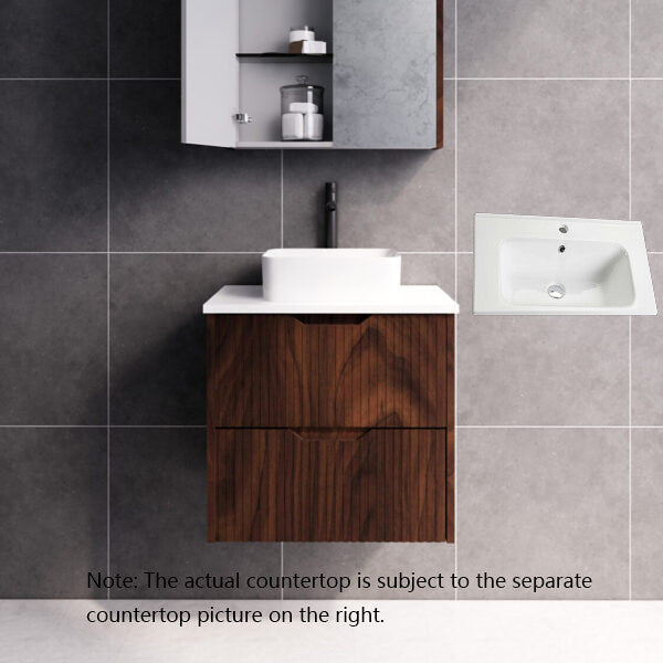 600-1800*450*550mm ABS Bali Brown Oak MR Melamined Board Panel With PVC Coating Fluted Wall Hung Vanity - HD reno