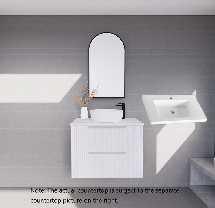 600-1800*450*550mm ABS Bali Matt White MR Melamined Board Panel With PVC Coating Fluted Wall Hung Vanity