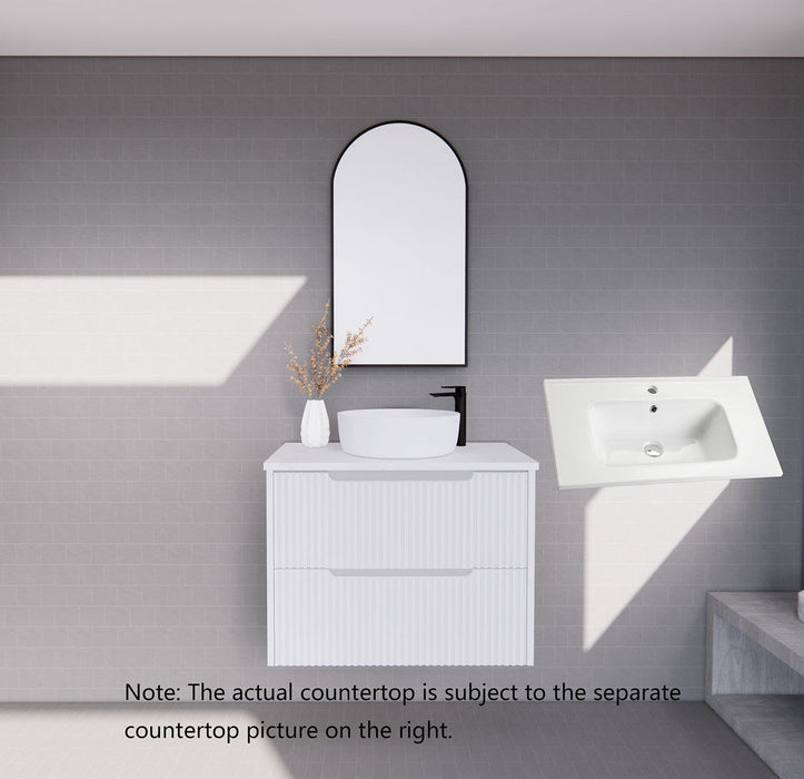 600-1800*450*550mm ABS Bali Matt White MR Melamined Board Panel With PVC Coating Fluted Wall Hung Vanity
