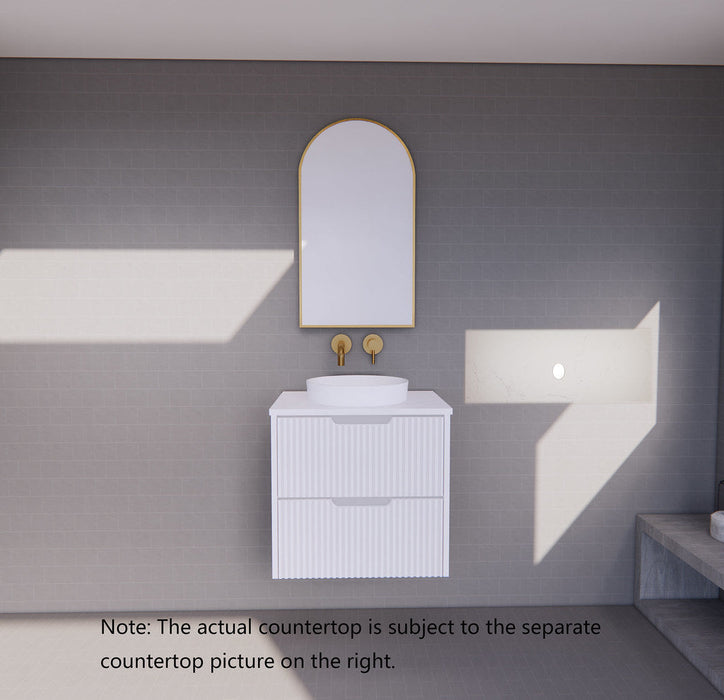 600-1800*450*550mm ABS Bali Matt White MR Melamined Board Panel With PVC Coating Fluted Wall Hung Vanity - HD reno