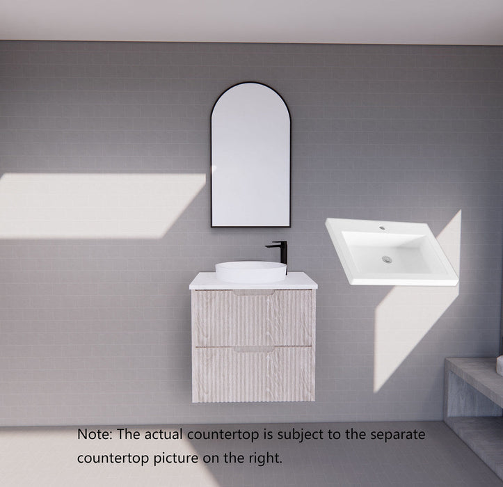 600-1800*450*550mm ABS Bali White Oak MR Melamined Board Panel With PVC Coating Fluted Wall Hung Vanity - HD reno