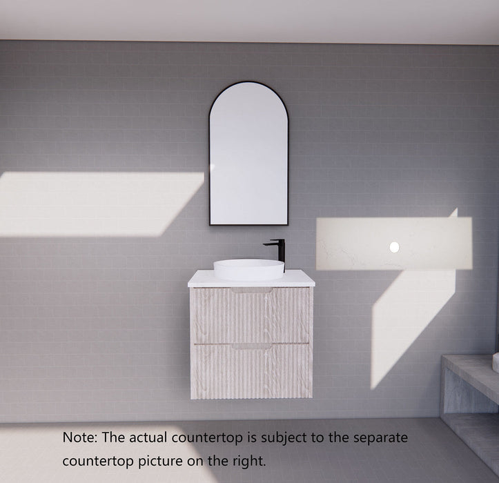 600-1800*450*550mm ABS Bali White Oak MR Melamined Board Panel With PVC Coating Fluted Wall Hung Vanity
