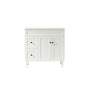 900*455*860mm POS Harrington Matt White PVC Constructed Freestanding Vanity With Legs - Left Hand Drawer - HD reno