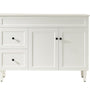 1200*455*860mm POS Harrington Matt White PVC Constructed Freestanding Vanity With Legs - Left Hand Drawer - HD reno