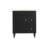 750*455*860mm POS Harrington Matt Black PVC Constructed Freestanding Vanity With Legs - Right Hand Drawer - HD reno
