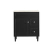 750*455*860mm POS Harrington Matt Black PVC Constructed Freestanding Vanity With Kick Board - Right Hand Drawer